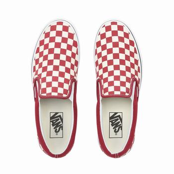 Damske Slip On Tenisky Vans Checkerboard Červené VA79DASXG